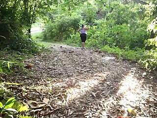 latina mommy blows stranger's huge cock publicly on roadside