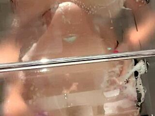 busty blonde lenushka doll showers bubbles closeup shaved pussy fantasy