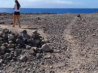 wanna see this teen pissing publicly before risky outdoor blowjob for boyfriend?