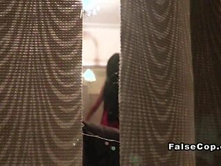 Masked fake cop superman group bang babe big cock pov office reality.