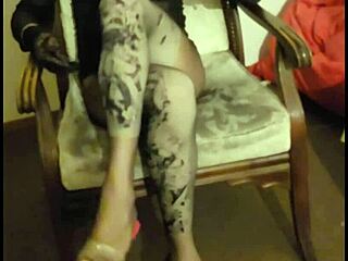 oops maria rocks black nylon panties n high heels 😍👠