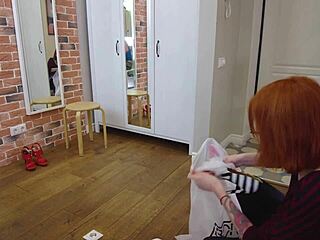 Redhead teen lets stepdaddy pound her tight pussy in quick doggystyle