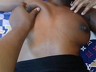 omg this sexy petite black teen rides big cock rough for boyfriend 😍