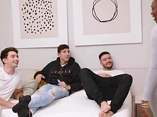 ebony roommate wants spanish brothers' cocks for rough party orgy?