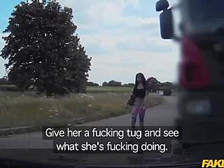 Rookie cop slut joins co-worker threesome! Big black cock pounds her ass outdoors in uniform