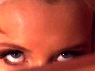 hot blonde syren sexton slut's pussy hammered hard in lingerie stockings heels