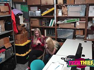 Tattooed cutie bends over desk for hard pounding