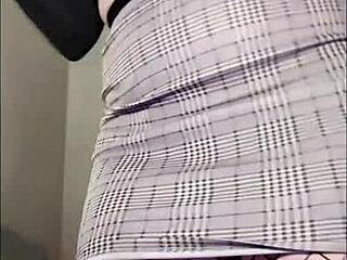 check out this sexy curvy redhead fat ass dancing in fishnets close up