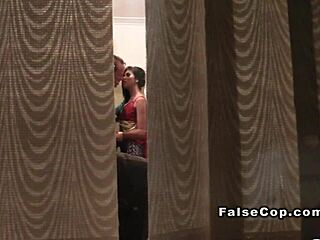 Masked fake cop superman group bang babe big cock pov office reality.