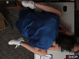 petite teen shoplifter, you got caught stealing so now take this hard fuck?