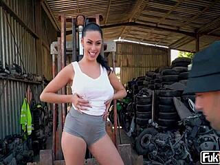 Sapphire Lapiedra's Chubby Tits Bounce on Huge Cock in Garden Titty Fuck