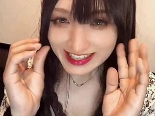 short clip for tooth fetish with cute japanese ladyboy anal assfucking crossdressing fun