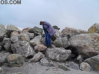 fat milf hikes skirt outdoors, smokes, pisses, flashes hairy pussy no panties