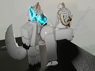 roblox turns horny with her big tits on monster cock!