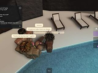 latina tanning by pool deepthroats and sucks three monster cocks