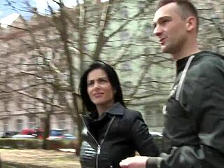 oh man that dark haired babe in red lace looks so hot taking my big black monster cock while her guy licks her shaved pussy deep