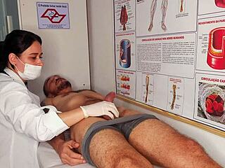  nurse sees my huge erection and starts licking sucking my brazilian cock