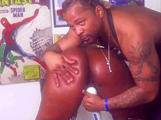 ebony bound in bondage gets big black cock massage lick then creampie finish