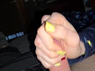 dirty wife strokes that dick so slow, making it throb!