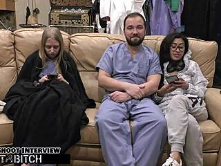 latina nurse jasmine's hairy bush creampied deep in hospital bed round two