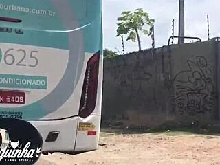 young brunette prostitute masturbates hairy pussy in uber then gives tight anal outdoors