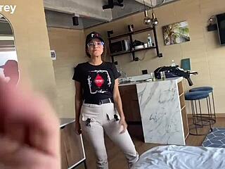 total shock! tattooed busty teen gags balls deep on monster cock pov??