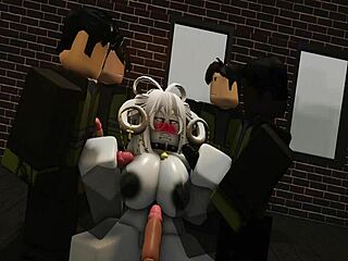 roblox turns horny with her big tits on monster cock!