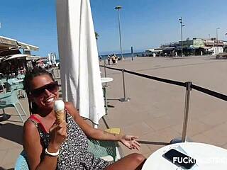 He invited her for cream 😏 and she gave big tits blowjob 👅