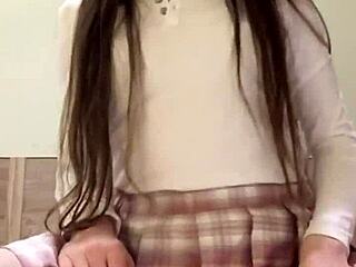 TikTok cutie dances in miniskirt showing pussy lips and small tits 🔥👗