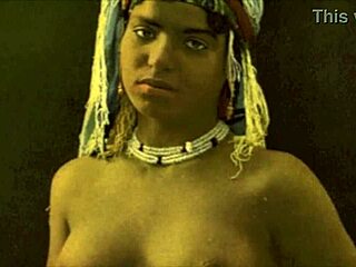 a retro interracial romp with hairy vintage babes outdoors flashing natural tits