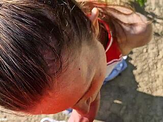 She Craved Doner Kebab But Swallowed My Thick Cock Deep in the Forest Instead