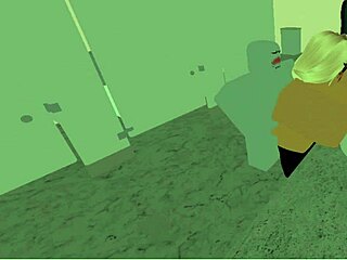 school nerd sucks cock then pussy fucked in roblox bathroom