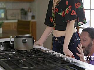 stepdad ever wonder why your slutty stepdaughter rides clothed cowgirl moaning shameless in open family share?