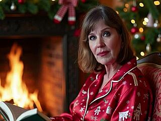 Granny Carmen Claus bent over for doggy creampie from elf!