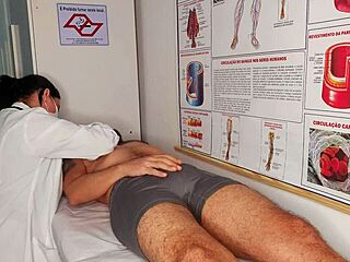  nurse sees my huge erection and starts licking sucking my brazilian cock