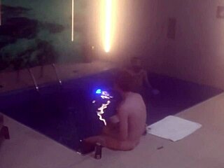 we had wild threesome with friends right in motel pool part 1