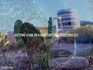 oh shit, she's wetting her jeans barefoot on public hike to the toilet!