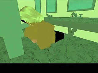 school nerd sucks cock then pussy fucked in roblox bathroom
