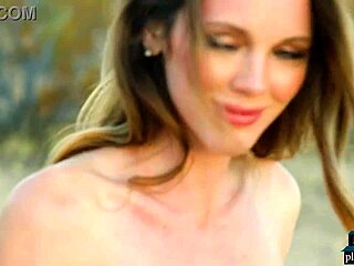 ora young's massive natural tits bounce in desert striptease milf style