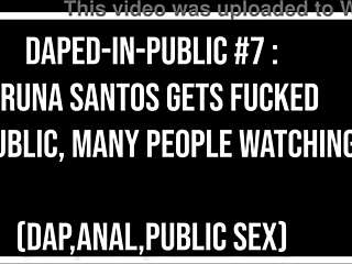 Bruna Santos takes DAP anal on beach gape huge from big cocks amid crowd dirty talk