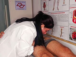  nurse sees my huge erection and starts licking sucking my brazilian cock