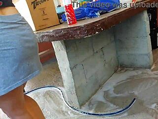 Bossy maid grabs my cock bareback after wife leaves workout area