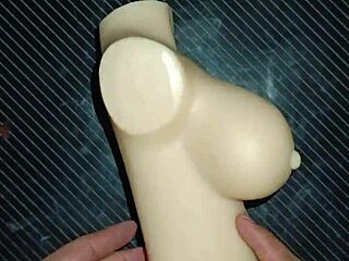 Dolly takes anal creampie bent over desk doggystyle with tits squeezed in every tight position.