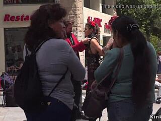 Alt Mistress Publicly Humiliates Bound Spanish Babe In Disgrace