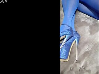 sexy latina milf shows perfect body in pantyhose and heels