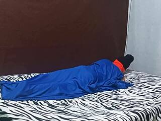 stepmom and stepson rest in bed then ghost fucks them both