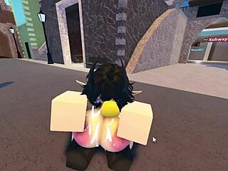 emma meets three guys on roblox whorblox street and they bang her hard