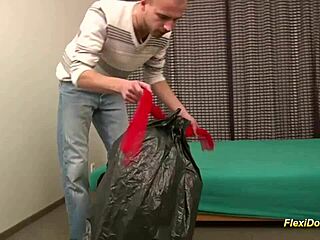 flexi teen fuck doll gags on extreme deepthroat choke