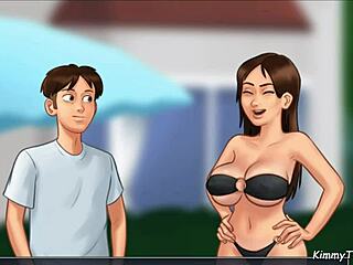 Stepsis teases stepbro at public pool then rides rough in bikini