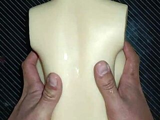 Dolly takes anal creampie bent over desk doggystyle with tits squeezed in every tight position.